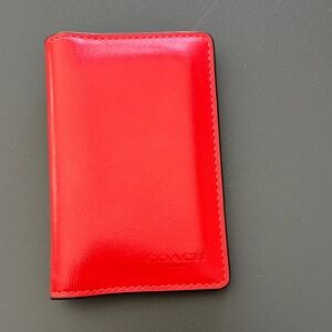 Coach Vibrant Red Leather Card Case